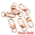 Set of six rose gold plated swivel lobster clasps for DIY jewelry and keychains - 33x13mm (2.5g/pc) / Rose Gold