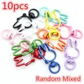 Set of 10 random mixed color bunny head shape lobster clasps for DIY jewelry making - Colorful Rabbit Head Style (AE1-33) / Random Mixed Colors