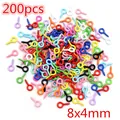 200pcs multi-colored 8x4mm screw eye pins for jewelry making and DIY pendant projects - Screw Eye Pins (AE1-41) / 200 Pieces/Pack (8x4mm) / Multicolor