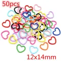 Set of 50pcs 12x14mm colorful heart-shaped jump rings for DIY jewelry making - Heart Shape Open Jump Rings (AE1-39) / 50 Pieces/Pack (12x14mm) / Multicolor