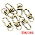 Bronzefarbener Karabinerverschluss mit Drehgelenk für Schlüsselanhänger und DIY - 33x13mm (2,5g/Stk.) / Antikbronze