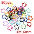 50pcs mixed candy color star shaped open jump rings for DIY jewelry crafts 16x16mm - Star Shape Open Rings (AE1-40) / 50 Pieces/Pack (16x16mm) / Multicolor