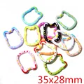 Cat-shaped spring snap hooks in assorted colors with polka dot pattern, 35x28mm size - Cat Head Shape (I4-13) / 10 Pieces/Pack (35x28mm)
