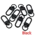 Set mit 7 schwarzen Zinklegierung Karabinerhaken und Schlüsselanhängern für DIY Taschen - 33x13mm (2,5g/Stk.) / Schwarz