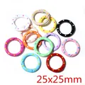 Colorful polka dot 25x25mm spring gate rings for DIY jewelry making and keychains - Polka Dot Round (I4-14) / 10 Pieces/Pack (25x25mm)
