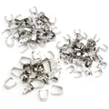 Bulk pack of polished stainless steel pinch bails for DIY jewelry making pendants - 3x7mm / Steel