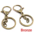 DIY bronze lobster clasp keychain kit with metal chain rings in vintage finish - Antique Bronze