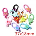 Flower-shaped lobster clasps in mixed colors for DIY jewelry making 37x18mm size - Flower Shape (I4-16) / 10 Pieces/Pack (37x18mm)