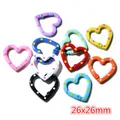 Set of 10 colorful heart-shaped spring buckles with polka dots for DIY jewelry making - Heart Polka Dot (X5-13)