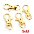 Golden zinc alloy swivel snap hooks with D-ring base for bags and keychains - Large / Gold