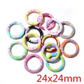 Mixed color 24mm spring ring lobster clasps for DIY jewelry making accessories - Embossed Dot Round (I4-18)