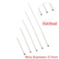 Set di chiodini a testa piatta 0,7mm in acciaio inox argento per gioielli DIY - Spillo a Testa Piatta / 20mm (200 Pezzi/Confezione)