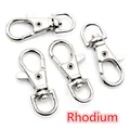 Set di 4 moschettoni in lega di zinco rodiato con anelli a D rotanti a 360 gradi - K bianco