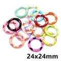 Colorful 24mm spring O-rings with wave patterns in pink green and yellow finish - Wave Pattern O-Ring (AI3-25)