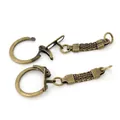 Antique bronze leverback earring hooks with metallic mesh chain findings for DIY jewelry - Antique Bronze
