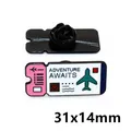 Pink and blue adventure awaits plane ticket enamel pin with butterfly clasp back - White Flight Ticket Style