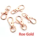 Cinque moschettoni in lega di zinco oro rosa con anello rotante per borse e portachiavi - Oro rosa
