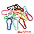 Set of 5 colorful 46x22mm aluminum alloy carabiners for water bottles and keys - D-Shape Style (I3-04) / 5 Pieces/Pack (46x22mm)
