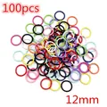 Pack of 100 colorful 12mm open jump rings for jewelry making in mixed vibrant shades - Colorful Decorative Rings (AE4-37)
