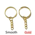 Glatte goldfarbene Schlüsselringe 25mm mit Gliederkette für DIY Schmuckherstellung - Glatt / 20 Stück/Packung / Gold