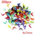 Set of 200 mixed color 4x7mm metal fold-over calottes for DIY jewelry making and bead crafts - Fold-over Cord Ends (AE4-41)