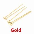 200pcs gold plated metal eye pins for DIY jewelry making earrings and pendants - 16mm (200 Pieces/Pack) / Gold