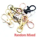 Mix of lobster claw clasps in five metal finishes for keychain DIY and bag hardware - Large / Random Mixed