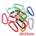 Colorful 46x23mm aluminum alloy D-ring carabiner clips in various vibrant finishes - Gourd Style (I3-07) / 5 Pieces/Pack (46x23mm)