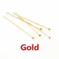 Set of four gold-plated copper ball head pins for professional DIY jewelry making supplies - 16mm / Gold