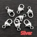 Silberne herzförmige Karabinerverschlüsse aus polierter Zinklegierung für DIY Schmuck - Glänzendes Finish / Silber