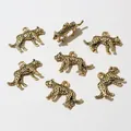 Pendentifs léopard 3D en alliage doré avec taches noires pour création de bijoux DIY - Or antique