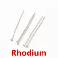 Flachkopfstifte in Rhodium-Optik für DIY-Schmuckherstellung und Perlenarbeiten Zubehör - 16mm (200 Stk./15g) / Weiß K/Silber