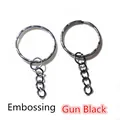 DIY Schlüsselanhänger in Gun Black geprägt mit viergliedriger Kette für Schmuck - Prägung / 20 Stück/Packung / Gunmetal