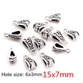 Tibetan silver Celtic knot bail bead for DIY jewelry with 6x3mm hole and 15x7mm size - Celtic Knot Large Hole Bail (P6-20)