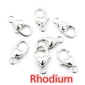 Sechserpack herzförmige Karabinerverschlüsse für DIY-Schmuck in glänzendem Rhodium - Glänzendes Finish / Weiß K/Silber