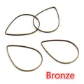 Set of four bronze teardrop hollow frame pendants for DIY earring making craft - Small (20x15mm) / Antique Bronze