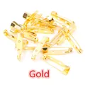 Golden DIY safety pins with three-hole metal base for brooch jewelry making - 15mm / Gold