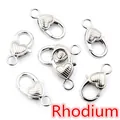 Set aus sechs herzförmigen Karabinerverschlüssen in Rhodium-Silber für DIY-Schmuck - Gestreift / Weiß K/Silber