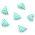Lot de 6 fermoirs magnétiques en forme de cœur vert menthe pour colliers et bracelets DIY - Vert clair