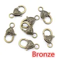 Bronzefarbener Herz-Karabinerverschluss im Antik-Stil für DIY-Schmuckherstellung - Muster / Antikbronze