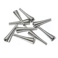 Détail de fermoirs ressorts coniques en métal argenté pour la création de bijoux DIY - K Blanc/Argent