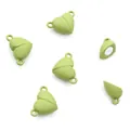Fermoir magnétique en forme de cœur vert clair connecteur bijoux avec anneaux - Vert