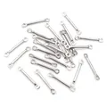 Polished stainless steel double eye connector rods for DIY earring and jewelry making - Smooth Cylinder (1.2x12mm)