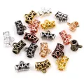 Hollow alloy bail beads in various metal finishes for DIY jewelry making and necklaces - Random Mix