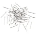 Macro detail of twisted stainless steel bar connectors with double loops for jewelry making - Twisted Cylinder (1.2x12mm)