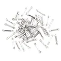 Polished stainless steel double hole bar connectors for DIY jewelry making and earrings - Rhombus Column (1.2x12mm)
