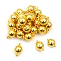 Gouden bolvormige magneetsluitingen met kleine oogjes voor DIY armbanden of kettingen - Goud
