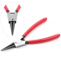 Precision round nose pliers with red ergonomic non-slip handles for jewelry DIY crafts - Round Nose Pliers (AH-38) / Red