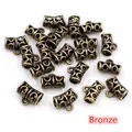 Retro bronze alloy hollow beads for DIY jewelry bracelets with vintage pattern detail - Antique Bronze