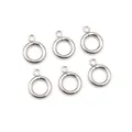 Lot de 6 pendentifs ronds en acier inoxydable argenté avec boucles pour bijoux - Acier